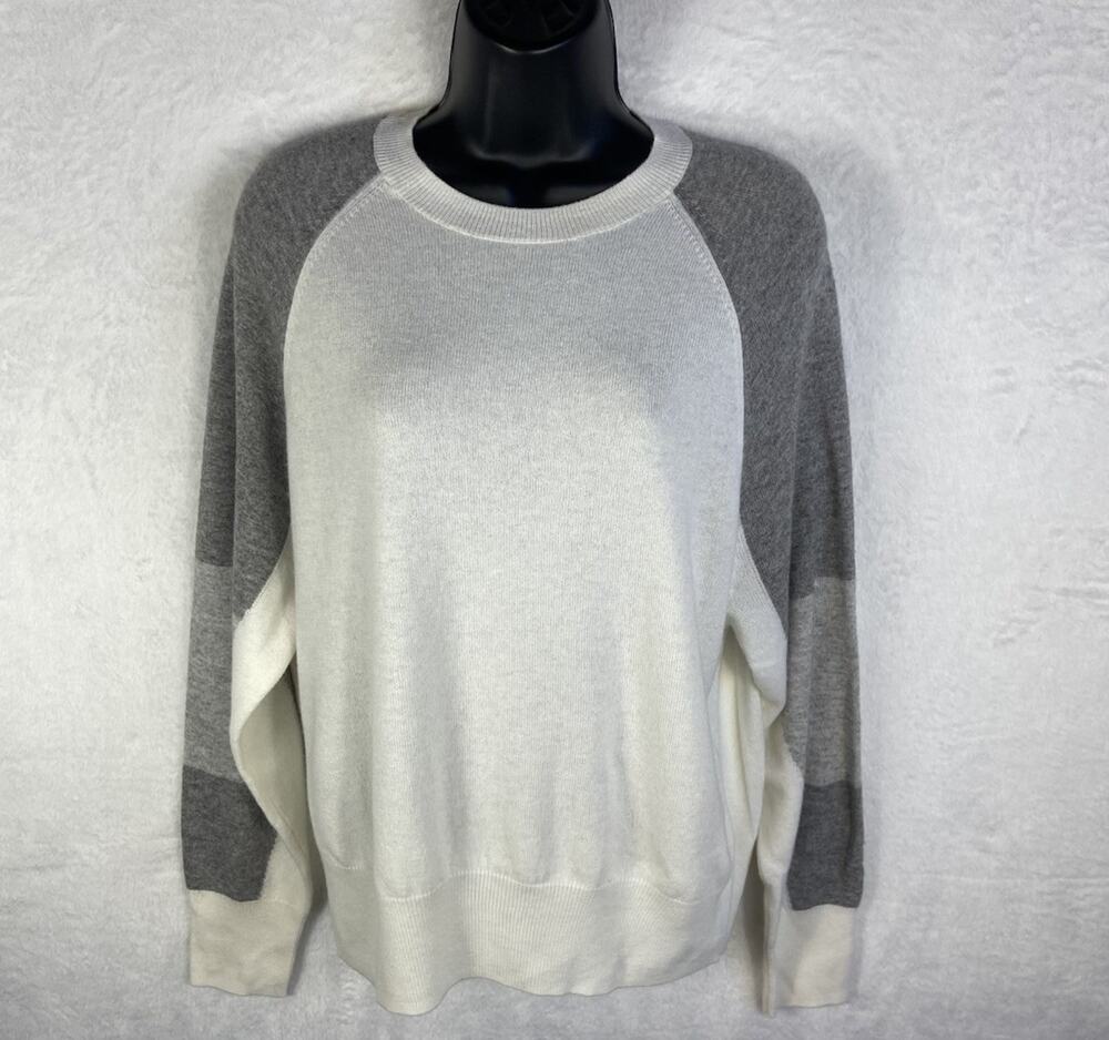 Reiss Bria Wool & Cashmere Sweater Women’s M Colorblock Quiet Luxury Old Money